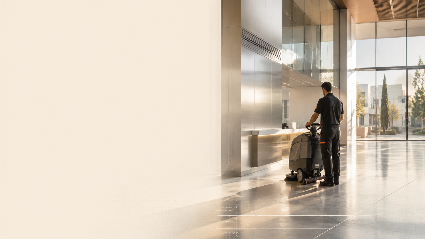 Nettoyage professionnel dans des locaux contemporains